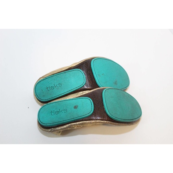 Tieks Golden Glitz Metallic Gold Ballet Flats Shoes Women's Size 9 H14585 - Picture 7 of 9